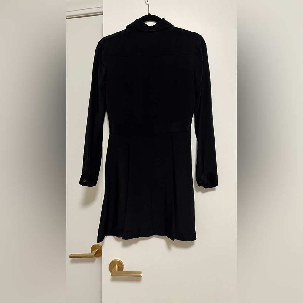 Theory work dress size 2 Black long sleeve pleated skirt collared shirt - Picture 5 of 5